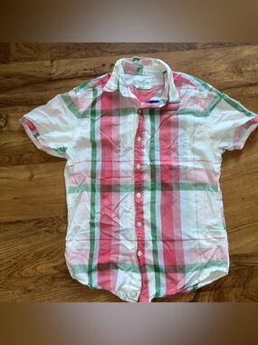 Your Neighbors Plaid Button Up Shirt Men’s Small Short Sleeve